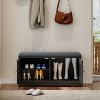 KTMBDW 28.74" Shoe Storage Bench with 2 Door Cabinet & Padded Seat Cushion, Shoe Cabinet, Shoe Bench Shoe Organizer for Entryway, Hallway - 2 of 4