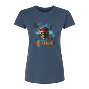 Women's - Disney - Skull And Crossbones Fitted Graphic T-Shirt - 1 of 3