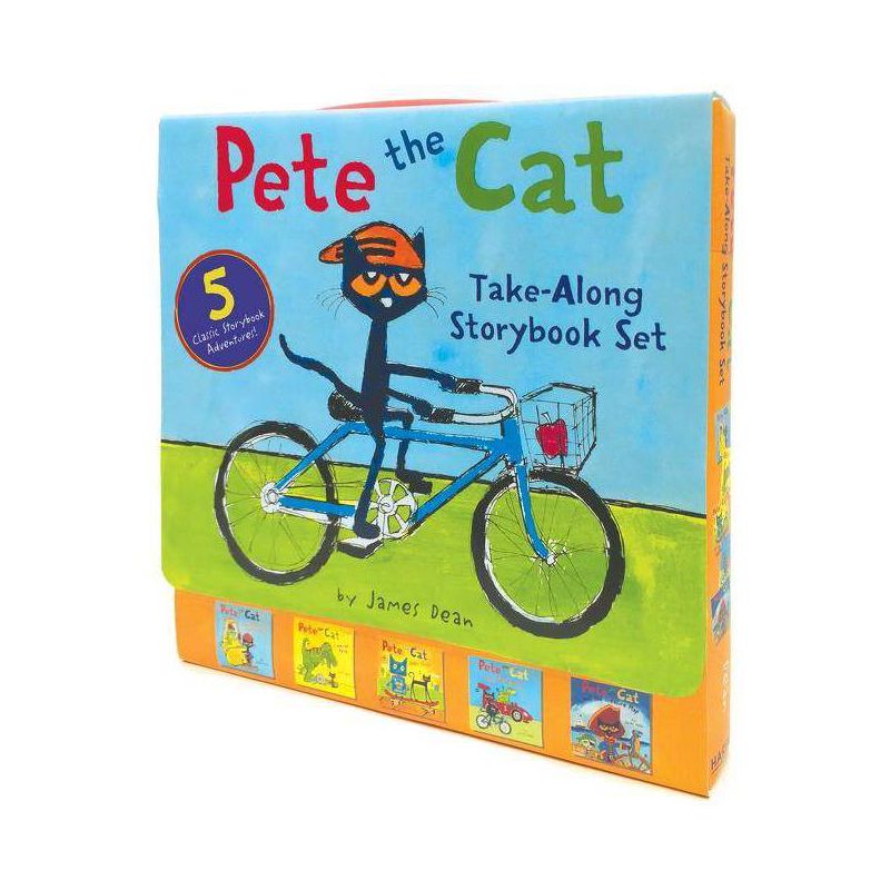 Pete the Cat TakeAlong Storybook Set : Construction Destruction / Cavecat Pete / RoboPete / Go Pete - by James Dean (Paperback), 1 of 2