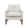 Chenille Fabric Upholstery Solid Wood Modern Accent Chair with Foam Padding, Reversible Seat and Removable Cover - 2 of 4