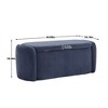 CAVINAS Oval Corduroy Storage Ottoman Bench with Safety Hinge,Upholstered Storage Ottoman,Storage Bench for Living Room,Bedroom - 3 of 4