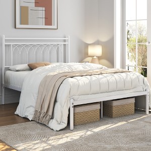 Yaheetech Modern Metal Platform Bed Frame with Headboard - 1 of 4