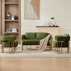 VASIP Modern Decorative Side Chair with Gold Metal Legs ,Plush Teddy Fleece Upholstery Sofa, No Wheels ,for Living Room,Office Reception,White - 3 of 4