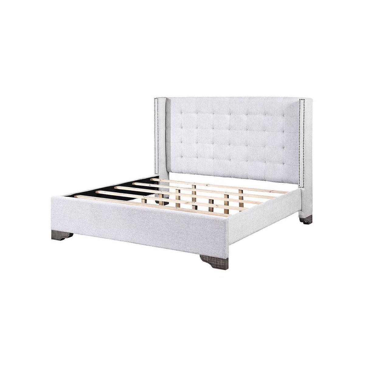 90" Queen Bed Artesia with Wingback Design & Faux Leather - Acme Furniture