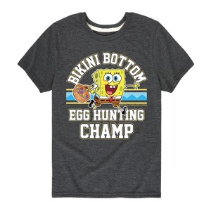 Boys' - SpongeBob Squarepants - Bikini Bottom Egg Hunting Champ Short Sleeve Graphic T-Shirt - 1 of 4