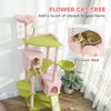 Angel Sar 73.6" Flower Cat Tree with Hammock & Condos, Multi-Level Cat Tower with Sisal Scratching Posts, Teddy Fleece Cat Activity Center - 4 of 4