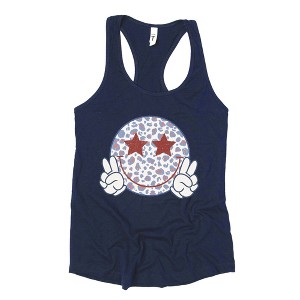 Simply Sage Market Women's Leopard Smiley Peace Sign Racerback Tank - 1 of 2
