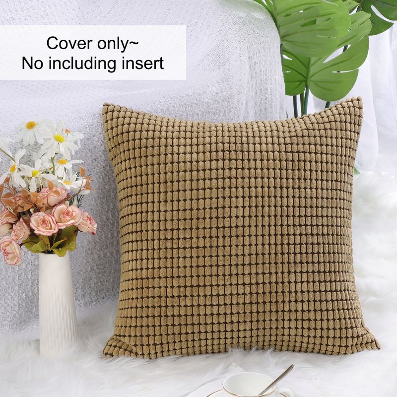 PiccoCasa Velvet Comfortable Soft Corduroy Corn Striped Throw Pillow Cover, 1 of 7
