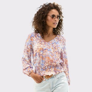Women's Smocked Waist Blouse Shirt - LASCANA - 1 of 4