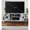 Bella Depot Modern 47 Inch Mirror TV Media Console with Diamond Glass Doors, Open Storage - 3 of 4