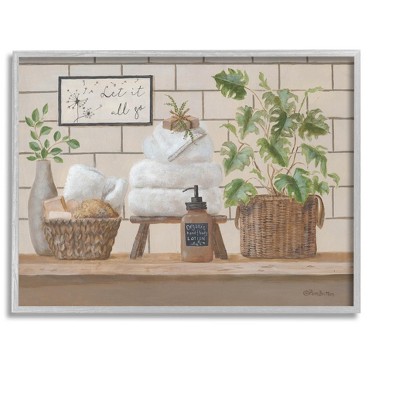 Stupell Industries Comforting Bathroom Spa Still Life Framed Giclee Art