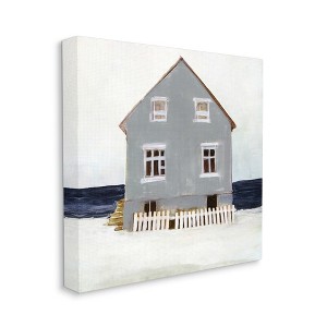 Stupell Industries Winter Beach House Landscape Cool Coast Line - 1 of 4