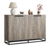 55" Buffet Storage Cabinet, Modern Sideboard Credenza with 4 Doors and Shelves, Coffee Bar Cabinet for Kitchen, Dining Room, Living Room - 3 of 4