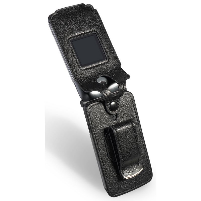 Nakedcellphone Vegan Leather Case with Belt Clip for Alcatel Go Flip V (2019) - Black, 3 of 8