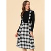 INSPIRE CHIC Women's Vintage Plaid A-Line Tartan Suspender Midi Skirt - 2 of 4