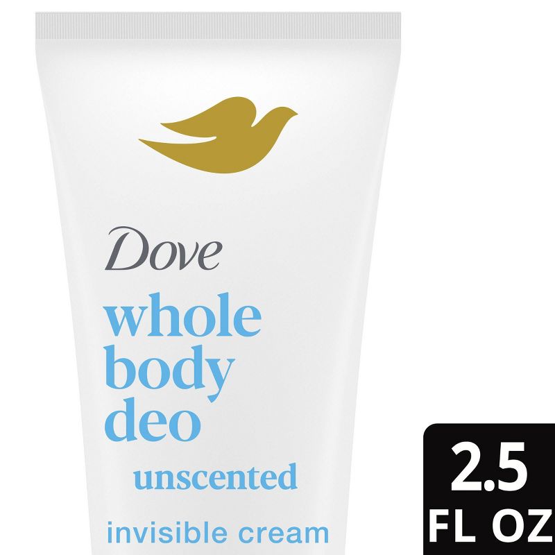 Dove Beauty Unscented Whole Body Deodorant Cream - 2.5 fl oz, 1 of 9