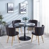 Vynxaria Modern GRAY dining chair(set of 2 ) with iron tube wood color legs, shorthair cushions and comfortable backrest - 4 of 4
