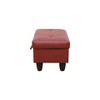 DOMETOUR Red Semi PU Synthetic Leather Ottoman For Living Room - 3 of 4