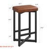 24" Bar Stools Set of 2/4 with Footrest, Counter Height Backless Barstools w/ Metal X-Frame, Upholstered PU Leather Seats, Modern Kitchen Stools - 2 of 4