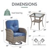 Buenhomino Patio Swivel Chairs Set of 2 and Side Table, Outdoor Swivel Rocker Chairs with High Back and Thick Cushions, Wicker Patio Furniture Set - 3 of 4