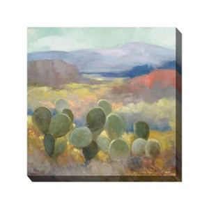 Cottage Garden West of The Wind Desert Bluffs Colorful 24 x 24 Inch Waterproof Gallery Wrapped Canvas, Outdoor Garden, Yard, Patio All Weather Hanging - 1 of 2