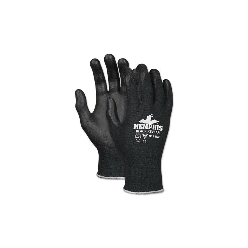 MCR Safety Kevlar Gloves 9178NF, Kevlar/Nitrile Foam, Black, Large, 1 of 2