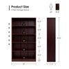 FURNIinspire Decorative Bookshelf 5 Shelf Office Bookcase, Modern Wood Bookshelf, Organizer For Living Room, Mahogany Brown, 11.6"*33"*59.8" - 3 of 4