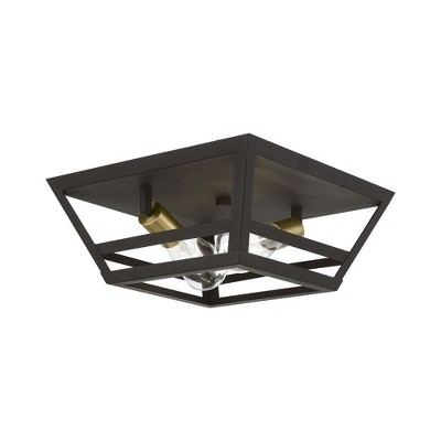 Livex Lighting Schofield 2 - Light Flush Mount in  Bronze/Antique Brass