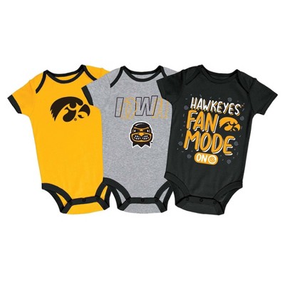 NCAA Iowa Hawkeyes Baby Boys' 3pk Bodysuit Set
