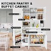 Kitchen Pantry Storage Cabinet with Drawers,Modern Buffet with Microwave Stand,Tall Kitchen Hutch with Hutch For Dining Room - 4 of 4