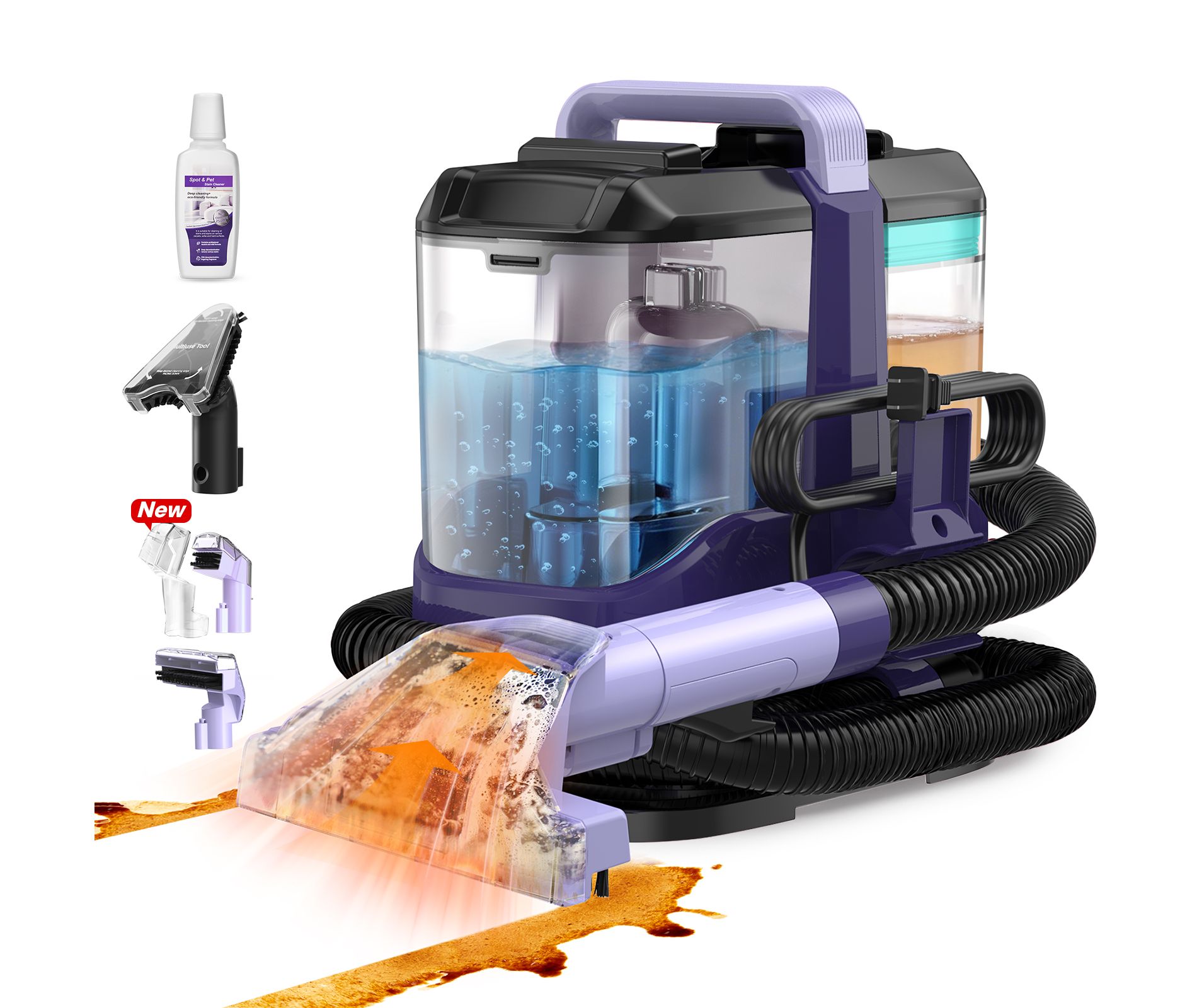YOMA C9S Portable Carpet & Upholstery Deep Cleaner Machine – Powerful Spot & Stain Remover Formulas for Pets, Stairs, Sofa, Area Rugs, Car Seats