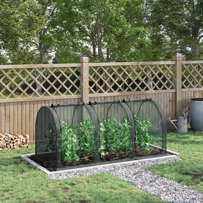 Black Mesh Plant Protection Tent with Zippered Doors