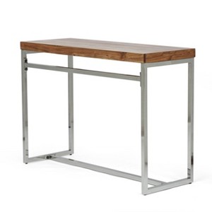 Berea Rustic Glam Handcrafted Acacia Wood Desk Natural/Silver - Christopher Knight Home - 1 of 4