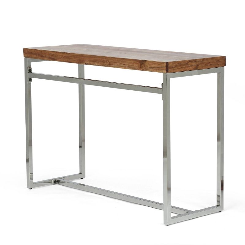 Berea Rustic Glam Handcrafted Acacia Wood Desk Natural/Silver - Christopher Knight Home, 1 of 10