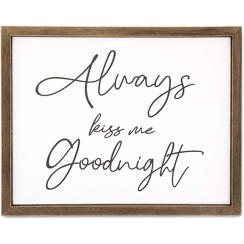 Farmlyn Creek "Always Kiss Me Goodnight" Sign, Bedroom Home Wall Decor for Couples (15 x 12 In), 1 of 5
