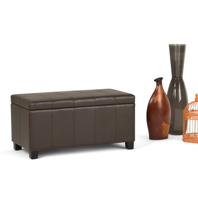 NicBex Faux Leather Storage Ottoman Bench,Storage Ottoman with Stitched Design and Nailhead Trim,Modern Storage Bench for Living Room,Bedroom