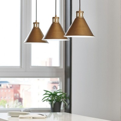 Zailey 10.75" Black and Brass Glass Pendant Light