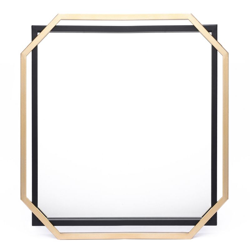 LuxenHome Gold and Black Metal Floating Frame Wall Accent Mirror Vanity Mirror, 1 of 12