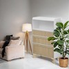Modern Design Three Drawer Storage Cabinet,Bedroom Clothes Storage Can Be Used in Dining Room, Kitchen, Bedroom. White Solid Wood Frame - 2 of 4