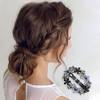 Unique Bargains Hollow Flower French Barrette Hair Clips Black Blue 1 Pc - 2 of 4