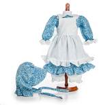 The Queen's Treasures 18 Inch Doll Clothes 4 Piece Blue Calico Dress