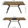 NicBex Stretch Rectangle Dining Table with Black Embossed Center Plate for 6 to 8,Living Meeting Room - 3 of 4
