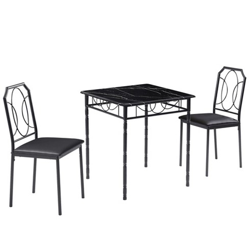 VECELO 5 Pieces Sets, Industrial Counter Height Tabletop with Bar Stools, Rectangle Breakfast Table and Chairs for Dining - image 1 of 4