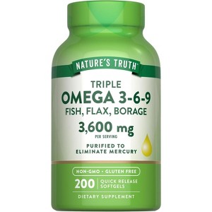 Nature's Truth Triple Omega 3-6-9 | 3600mg | 200 Softgels - 1 of 4
