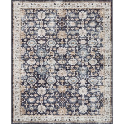 Well Woven Elle Basics Gala Non-Slip Rubber Backed Washable Modern Vintage Area Rug for Bedrooms, Living Room, Dining Spaces, Kitchens & Entryways