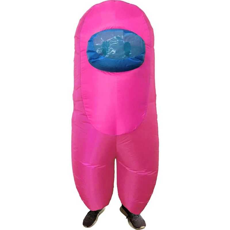 Amongst Us Imposter Sus Crewmate Inflatable Child Costume Pink | Standard, 1 of 2