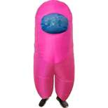 Amongst Us Imposter Sus Crewmate Inflatable Child Costume Pink | Standard