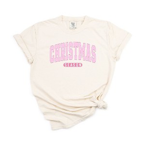 Simply Sage Market Women's Pink Christmas Season Short Sleeve Garment Dyed Tee - 1 of 2
