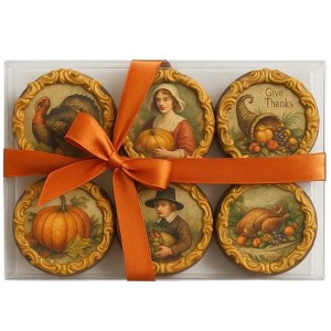 Sassy Little Southern Old World Thanksgiving Chocolate Covered Oreos – Gourmet Ghirardelli Cookies with Gold Accents and Vintage Harvest Designs - 1 of 4