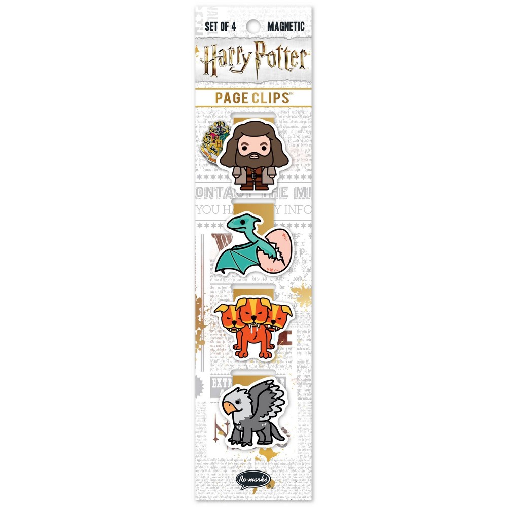 Harry Potter Hagrid Creatures Page Clip set of 4 case pack of 4 sets.